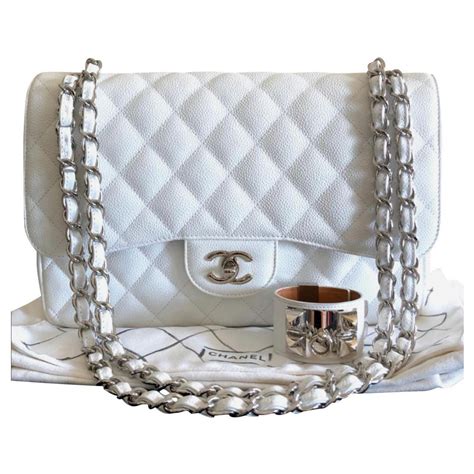 chanel large classic double flap bag white fake|chanel double flap jumbo size.